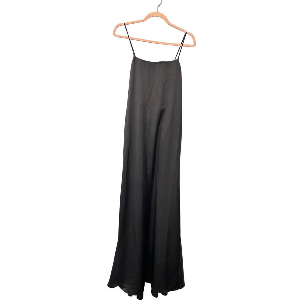 NEW Atoir US 8 Black Slip Clarice Open Back Maxi Wedding Formal Satin Dress LBD - Picture 2 of 10